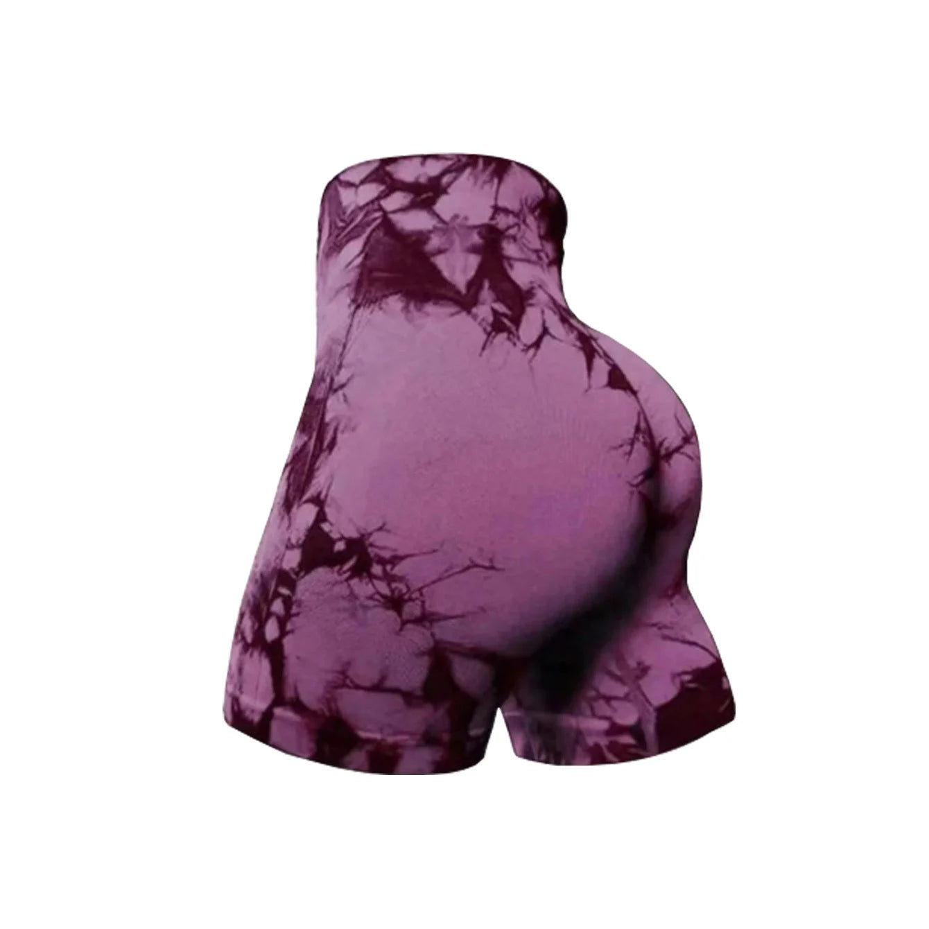 Women's 3-Piece Workout Shorts, Tie-Dye, Crinkled, Butt Lifting, High Waist, Yoga, Gym, Seamless Booty, Biker, Activewear